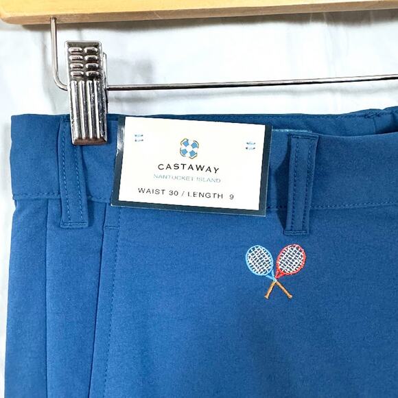 NWT- Castaway Nantucket Embroidered Performance Shorts Golf/Tennis Men 30W x 9L - Picture 2 of 8